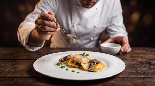 Iscatola o piatto gourmet curato nei dettagli dalla cucina