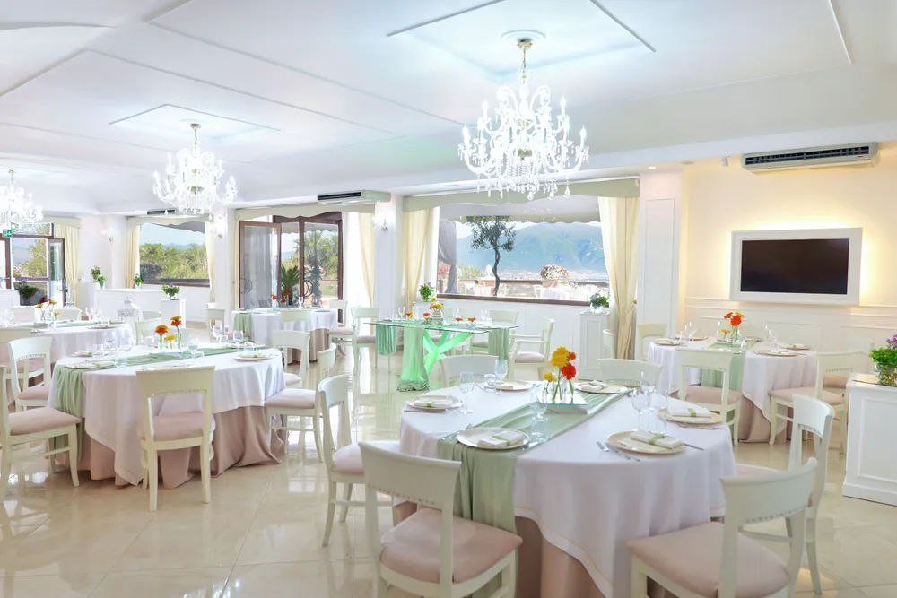 La splendida sala interna di Tenuta Bergamasco per i ricevimenti